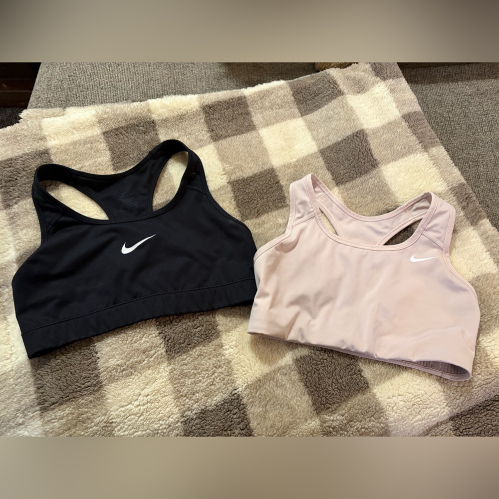Nike Black and Light Pink Sports Bra Duo